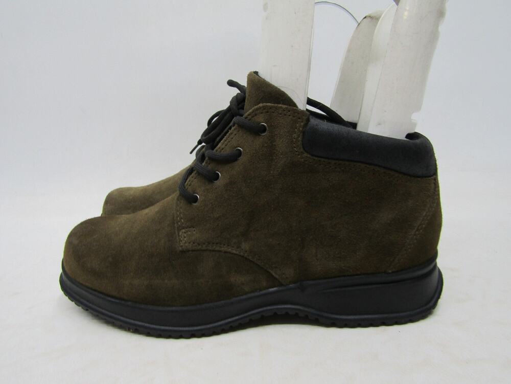 Lands End Womens Size 7.5 B Brown Suede Ankle Fashion Boots Bootie